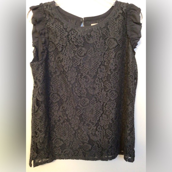 LOFT Tops - NWT Loft gray Lace lined Sleeveless Top size medium